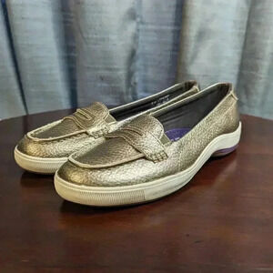 Keds Gold Slip On Loafers Tread Soft Arched Insoles Size 6.5